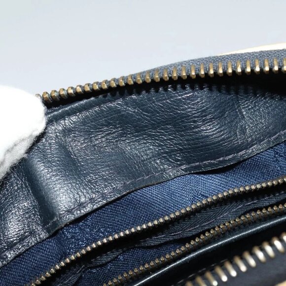 MCM Logogram Vicetos Hand Bag PVC Leather 2way White Gold Auth BA2592 - Picture 11 of 16